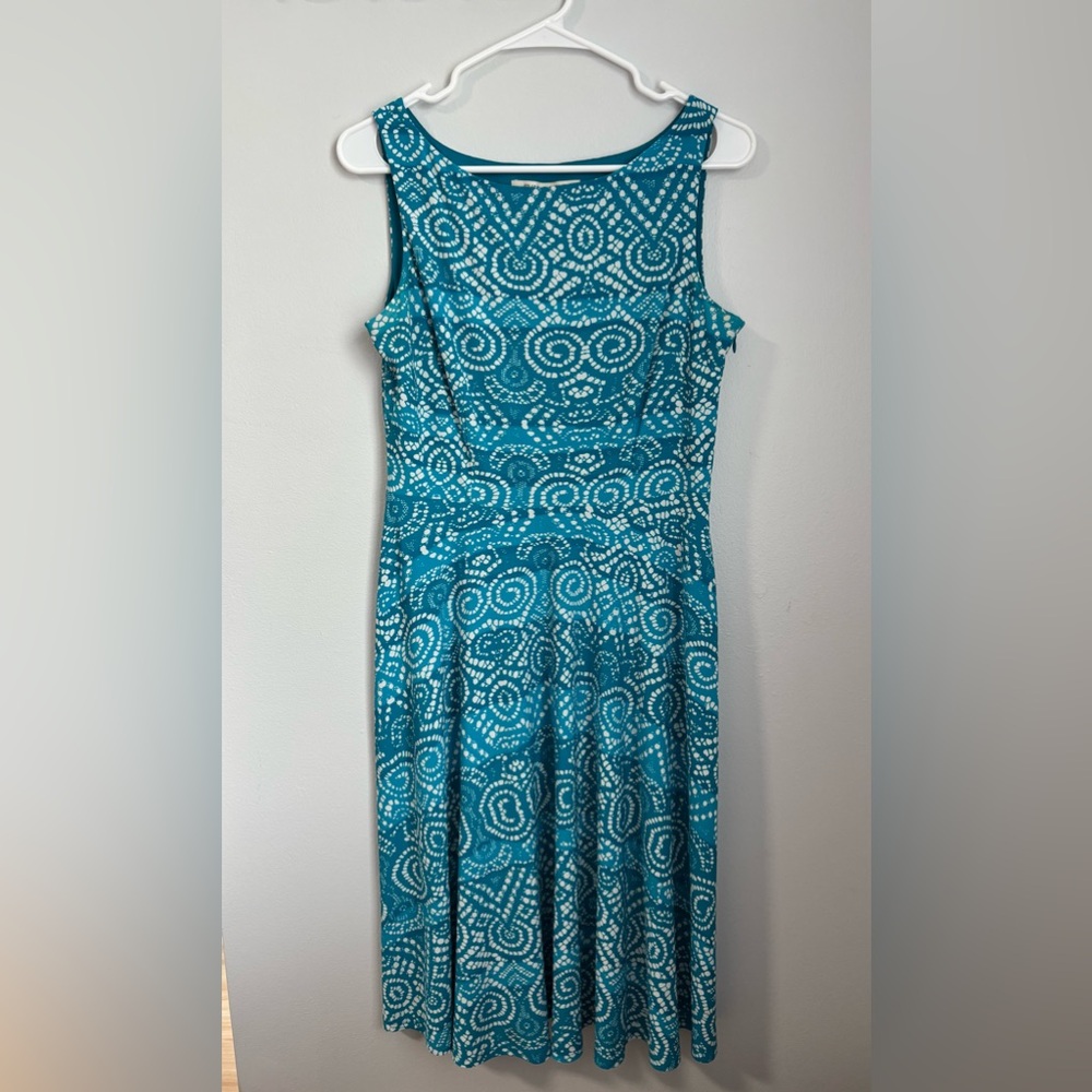 Turquoise Spiral Evan Picone Dress